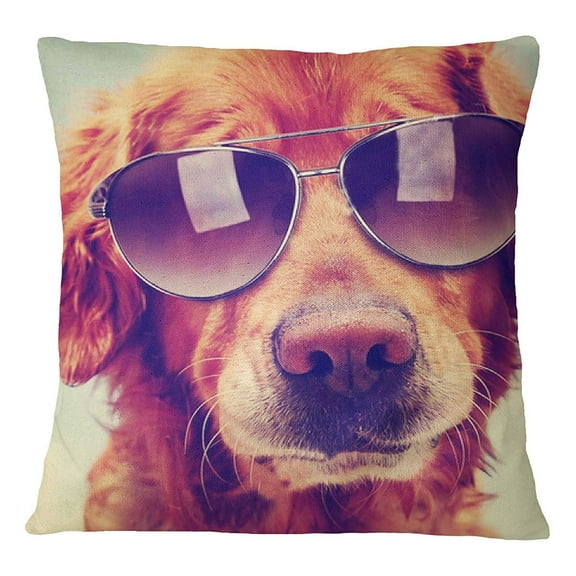 S4Sassy Decorative Dog Face Digital Print Multicolor Cushion Cover Pillow Case -12 x 12 Inches