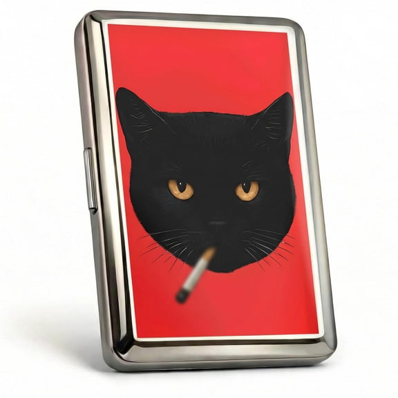 Art Deco Vintage Metal Wallet – RFID Blocking Cigarette Card Case, Credit Card ID Holder for Men Women, Snap Closure