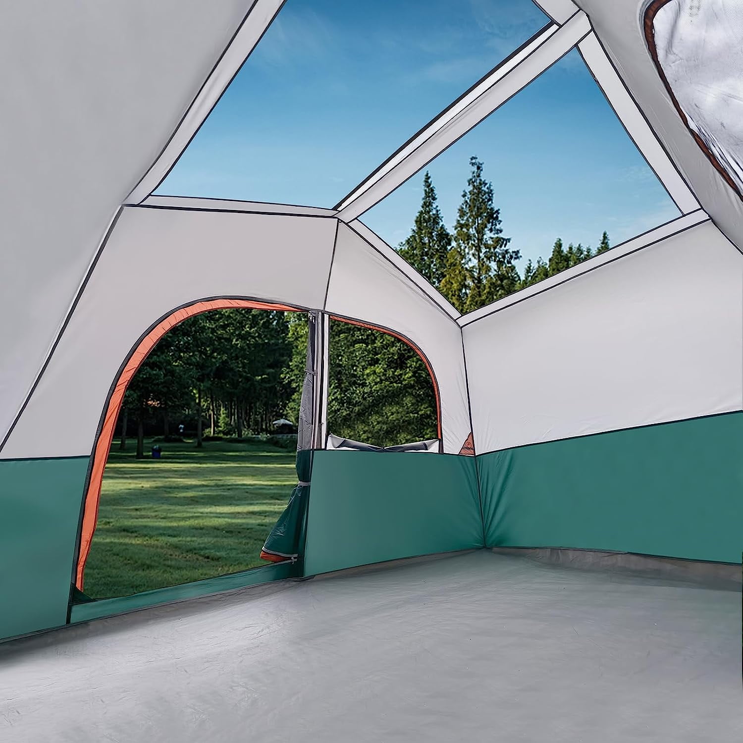 HIKERGARDEN 6 Person Camping Tent - Portable Easy Set Up Family Tent for Camp, Windproof Fabric Cabin Tent Outdoor for Hiking, Backpacking, Traveling