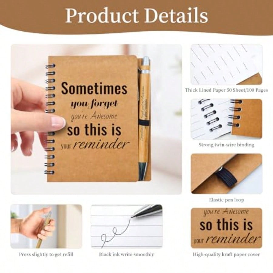 60 Pcs Employee Appreciation Gifts Bulk -30 Sets of Inspirational Notebooks with Motivational Pens Small Notepads for Coworkers Office Staff Team Volunteer Group Teachers Thank You Gifts