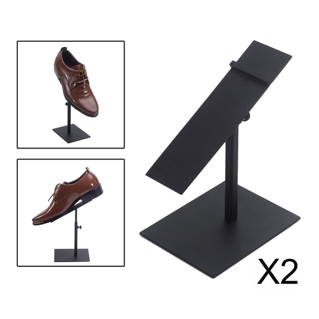 2x Estante de Exhibición de de Metal, Soporte Ajustable Negro, Soporte , Estante de Ahorro de Espacio, Tienda, de material cuero BLESIY estante del zapato de la tienda