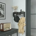 thumbnail image 2 of Flash Furniture Daly Rustic Rectangle Wood Coat Rack with Shelf/Storage, Black Wash, 2 of 12