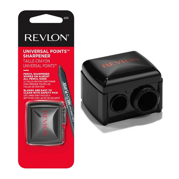 Revlon Universal Points Dual Hole Cosmetic Pencil Sharpener for Eyeliner & Lip Liner Pencils, 1 count