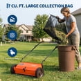 thumbnail image 2 of 26 Inch Push Lawn Sweeper – Heavy Duty Steel Frame, 4 Adjustable High-Speed Brushes, 7 Cu Ft Large Capacity – Manual Leaf and Grass Collector for Lawn, Garden, Patio, Driveway, 2 of 7