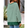 thumbnail image 5 of Women's Fall Oversized Sweatshirt Casual Waffle Knit Long Sleeve Crewneck Split Pullover Tunic Tops, 5 of 12