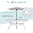 thumbnail image 4 of MEETWARM Outdoor 60" Rectangular Patio Dining Table, All Weather Cast Aluminum Large Patio Furniture Table Fits for 6-8 Person with 2" Umbrella Hole, White, 4 of 7