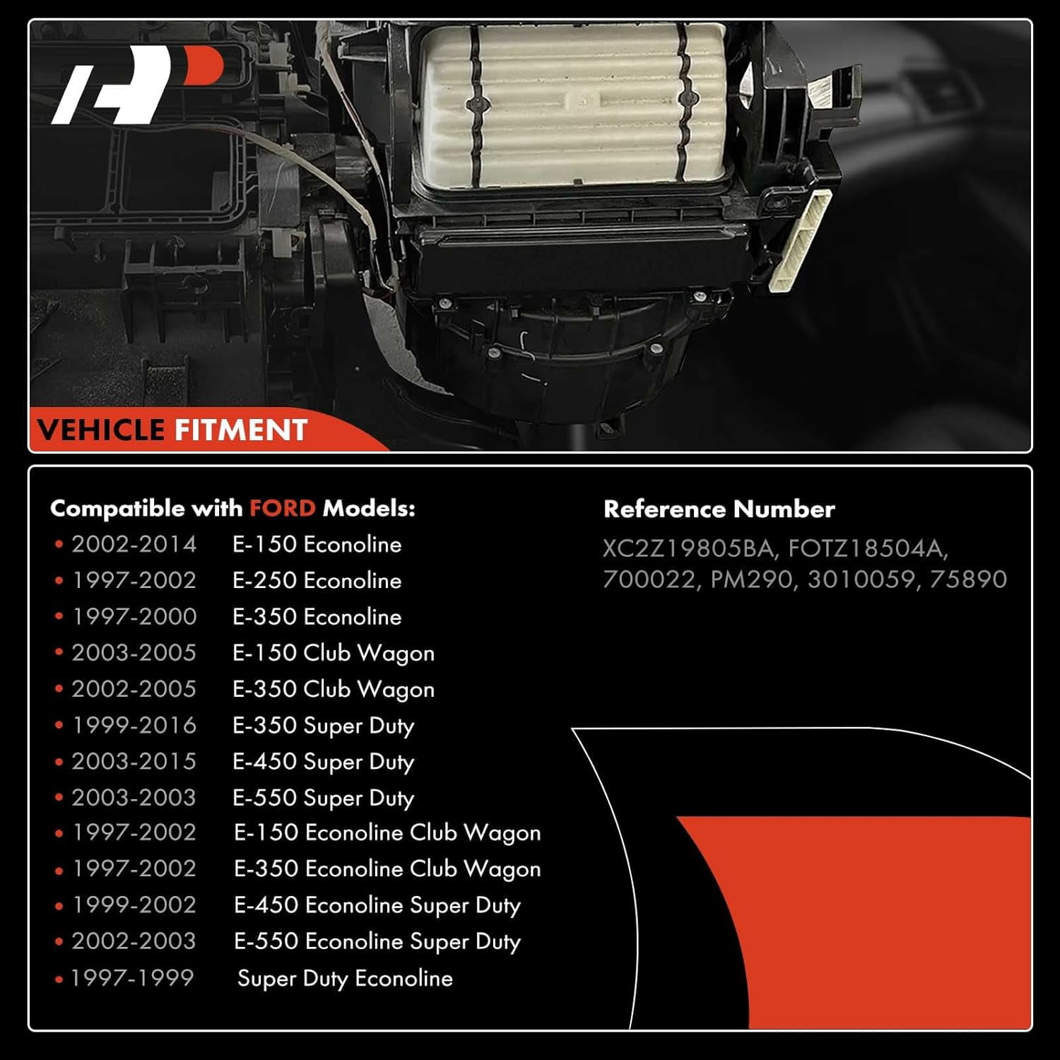 A-Premium Heater Blower Motor with Fan Cage Replacement for Ford E-150 2002-2014 E-250 E-350 Econoline E-450 E-550 Super Duty