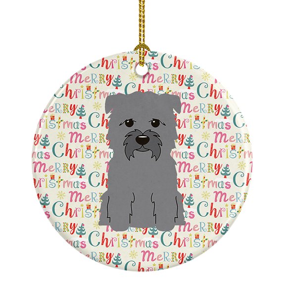 Merry Christmas Glen of Imal Grey Ceramic Ornament 2.8 in x 2.8 in