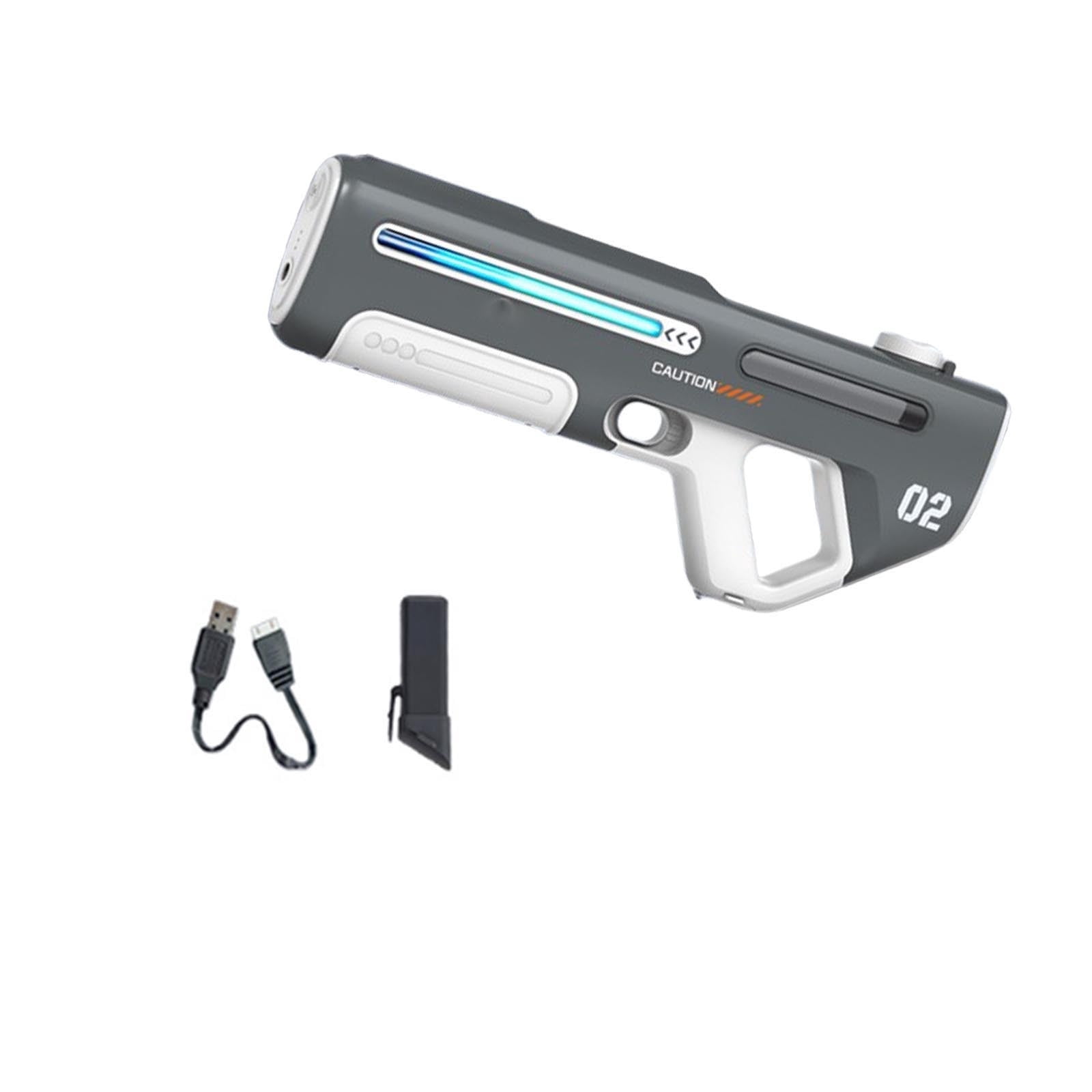 Battery Powered Water Gun with Automatic Water Absorption, LED Light Water Blaster, Summer Outdoor Beach Pool Play Gear