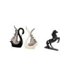 thumbnail image 5 of CarpNettore Swan Horse Figurines Ceramic Sculpture Desktop Ornament for Shelf Anniversary Fireplace and Landscape Bedroom Collection, 5 of 8