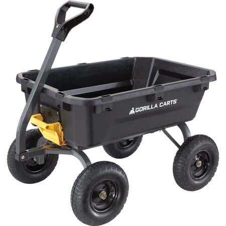 Gorilla Carts GOR6PS 1200-lb. Heavy-Duty Poly Dump Cart, 13" Tires