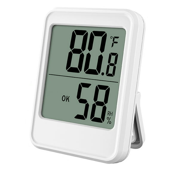 Wireless Indoor Outdoor Thermometer Hygrometer, Digital Temperature and Humidity Monitor with Clear Display, Mini Weather Station for Home, Office, Greenhouse, Baby Room - White