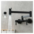thumbnail image 3 of Wall Mount Pot Filler Faucet 3 Handle Kitchen Sink Faucet Swing Arm Folding Spout Mixer Faucet, Matte Black ,Bar Laundry RV Farmhouse, 3 of 6