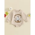 thumbnail image 3 of Infant Baby Girls Halloween Clothes Ghost Letter Long Sleeve Sweatshirt Romper Bodysuit Fall Holiday Clothes 0-24M, 3 of 8