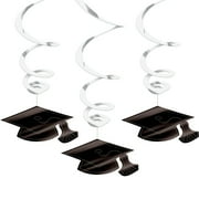 Graduation Foil Swirl White Decorations (Each)
