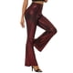 thumbnail image 4 of INSPIRE CHIC Pantalón de Mujer Lentejuelas Brillantes Stretch Acampanado Pantalones de Campana XL Rojo, 4 of 6
