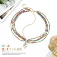 thumbnail image 2 of Boho Beaded Layered Head Chain Beach Tassel Headbands Adjustable Gold Drop Headpiece Festival Hair Jewelry Accessories for Women and Girls TL07 (Rainbow), 2 of 4