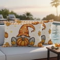 thumbnail image 4 of Orange Gnomes Fall Outdoor Waterproof Pillow Covers, Thanksgiving Pumpkins Plaid Leaves Rustic Decorative Rectangle Throw Pillowcase Sofa Cushion Sham for Patio/Couch/Chair, 20"x12" 2 Pack, 4 of 8