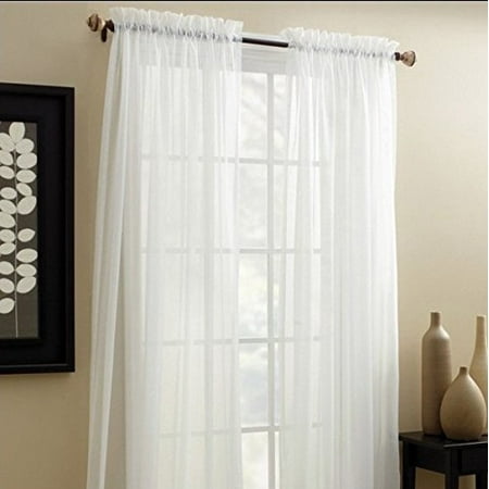 Outdoor Window Treatments Decotex 2 Piece Elegant Solid Sheer Window Curtain Panels Treatment Drapes (55