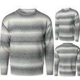 thumbnail image 2 of LYXSSBYX Mens Sweaters for the Winter on Clearance Men's Pullover Sweater Round Neck Gradient Striped Print Colorblock Sweater Autumn and Winter New Casual Plus Size Men's Tops, 2 of 5