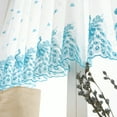 thumbnail image 5 of Sheer Voile Curtain Valances, Leaves Embroidered Valance Curtains Rod Pocket, Small Sheer Window Curtains Treatment for Bedroom/Living Room/Bathroom(1 Panel, 54x16 Inch, Blue), 5 of 9