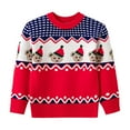 thumbnail image 1 of Aocisk Chandail Élégant pour Enfants avec Imprimé de Dessins Animés, Col Rond, Tricoté, pour Garçons et Filles, Confortable, Hiver, Rouge, 5-6 Ans, 1 of 4