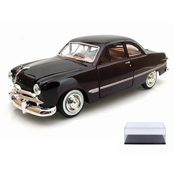 Diecast Car & Display Case Package - 1949 Ford Coupe, Burgundy - Showcasts 73213 - 1/24 Scale Diecast Model Car w/Display Case