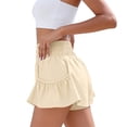 thumbnail image 6 of Sewkxo Womens High Waisted Shorts Athletic Running Shorts Workout Gym Quick Dry Flowy Shorts with Pockets,Beige 2XL, 6 of 7