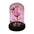 thumbnail image 4 of Luz nocturna LED con cúpula de cristal rosa eterno | Adorno de flor de aluminio preservado | Regalo romántico para mujeres | Decoración luminosa, regalo creativo de vacaciones |, 4 of 7