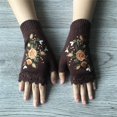 thumbnail image 4 of Skpblutn Women'S Glove 2023 Hand Embroidered Flower Embroidered Hand Fingerless Hand Knit Fingerless Embroidered Flower Knitted Gloves BW2 A, 4 of 6