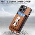 thumbnail image 2 of For Iphone 15 Pro Max Skin Feel Ring Holder Wallet Magnetic Phone Case(Brown),iPhone 14 Pro, 2 of 8