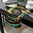 thumbnail image 3 of Abstract Art Cotton Linen Small Table Runner 13 x 60 inch Colorful Ethnic Geometric Modern Non-slip Rectangular Dining Table Decor for Wedding Party Holiday Dinner, 3 of 8