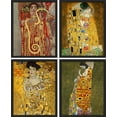 thumbnail image 3 of PixonSign Framed Wall Art Gustav Klimt The Kiss Golden Portraits Illustrations Posters, Set of 4 Vintage Humanities Fine Art Retro Canvas Prints for Home Decor - 8"x10" Black, 3 of 5