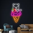 thumbnail image 4 of Handmadetneonsign Cat Eating Ice Cream Neon Sign, Cat Wall Art Decor, Ice Cream Store Wall Decor, 4 of 4