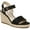 Black, variant on Womens Tango 2 Faux Leather Ankle Strap Wedge Sandals