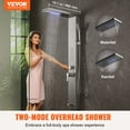 thumbnail image 2 of VEVOR Shower Panel System, 5 Shower Modes, LED Shower Panel Tower, Rainfall, Waterfall, 2 Body Massage Jets, Tub Spout, Handheld Shower Head with 59" Hose, Stainless Steel Wall-Mounted Shower Set, 2 of 9