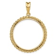 thumbnail image 1 of 14k Yellow Gold Beaded Edge Prong Setting Coin Bezel Pendant Mounting - Fits 27mm, 1 of 4