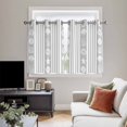 thumbnail image 5 of Grey Striped Coastal Kitchen Curtains Short 45 Inch Length, Nautical Beach Starfish Shell Grommet Top Bedroom Living Room Curtains, Light Filtering Cafe Curtain Drapes 2 Panels Set 84''x45'', 5 of 9