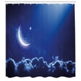 thumbnail image 3 of Ambesonne Night Shower Curtain, Crescent Moon and Stars, 69"Wx75"L, Royal Blue White, 3 of 3