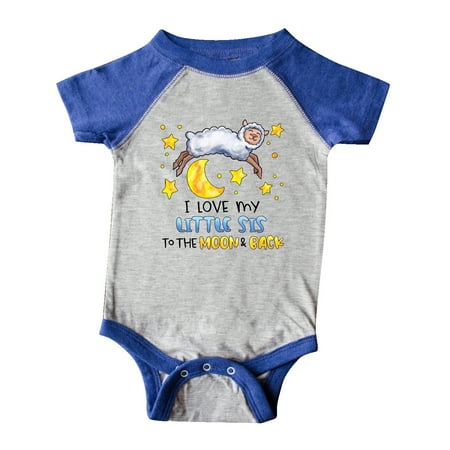 

Inktastic I Love my Little Sis to the Moon and Back Cute Sheep Gift Baby Boy or Baby Girl Bodysuit