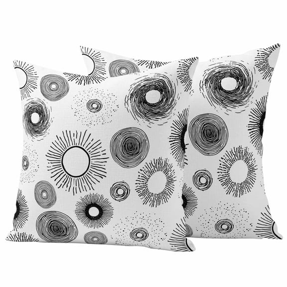 2 Pack Outdoor Waterproof Throw Pillow Covers,Abstract Radiation Lines Decorative Square Pillow Case Patio Pillowcases for Chair Couch Sofa 16x16in
