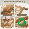 thumbnail image 6 of SIXHOME Outdoor Rug 5'x8' Waterproof Reversible Patio Rug Boho Geometric Indoor Outdoor Rugs Lightweight Plastic Straw Ourdoor Carpet for RV Camping Deck Balcony Modern Porch Decor Brown, 6 of 8