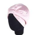 thumbnail image 2 of SPRING PARK Women Double Layer Satin Elastic Bathing Sleep Adjustable Head Cover Wrap Hat Salon Bonnet Sleep Cap, 2 of 7