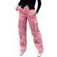 thumbnail image 2 of Vintage Baggy Cargo Pantalones Cintura alta Bolsillos Y2K Mujeres Streetwear (Rosa M) Ehuebsd Para estrenar, 2 of 9