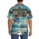 thumbnail image 3 of Balery Comic Airplane Cockpit Illustration Camisa Casual de Manga Corta con Botones para Hombre, Texturizada, Estilo Cubano, para Playa, Verano-XX-Large, 3 of 5