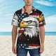thumbnail image 2 of Fotbe American Bald Eagle Camisa Hawaiana para Hombre Unisex – Camisa Casual de Verano con Botones de Manga Corta de Algodón y Lino,3X-Large, 2 of 7