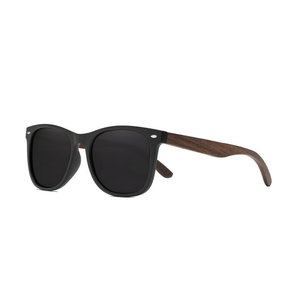 KINGSEVEN Rectangle Frame Casual Protection Sunglasses Wooden Design Polarized UV400 Shades Eyewear