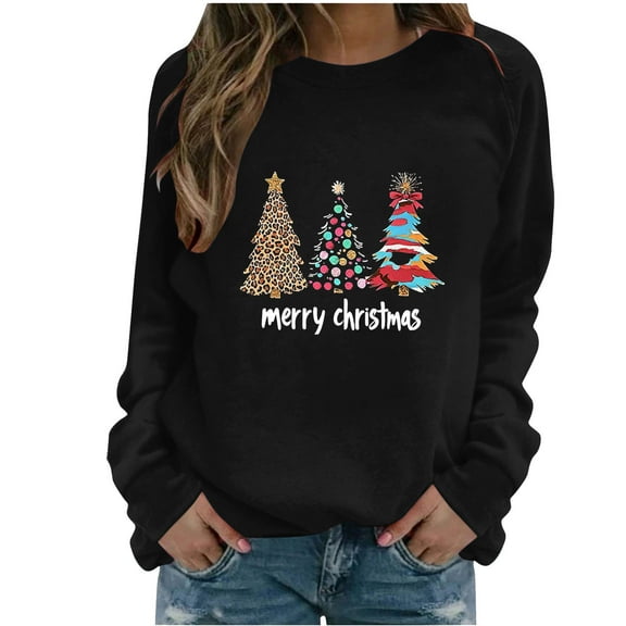 Fall Saving Talove Long Sleeve Shirts for Women Graphic Printed Sweatshirt Fall Fashion Must Haves Fall Clothes 2025 Fashion Womens Tops Plus Size Christmas Shirts