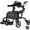 Black, variant on GEMINI 2 IN 1 ROLLATOR TRANSPORT CHAIR BLACK
