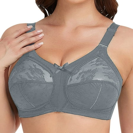 HZLPFO Women s Wireless Bra  Comfort Revolution Full-Coverage Wirefree Bra for Women Dark Gray 44